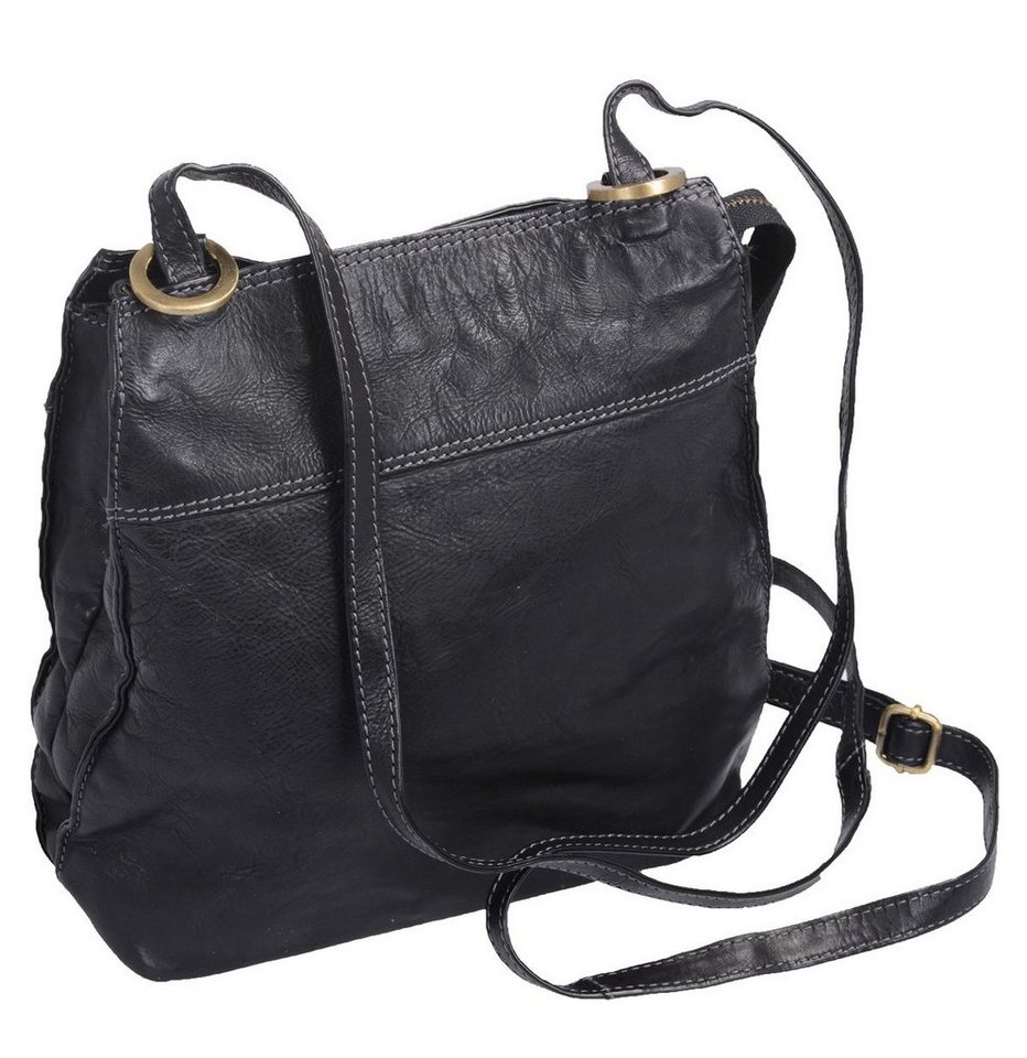 Basic Handtasche schwarze Tasche Rucksack Kombination Vintage-Leder von Basic