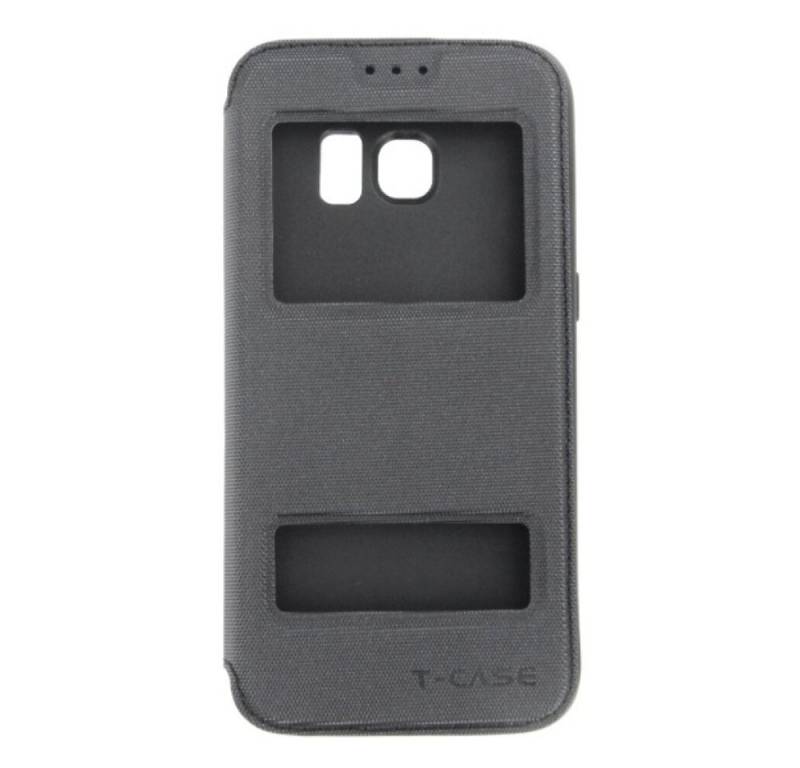 Handytasche Flip Case Handyhülle für Samsung Galaxy S7 Schwarz Schutz Tasche (Flip Cover) von OTTO