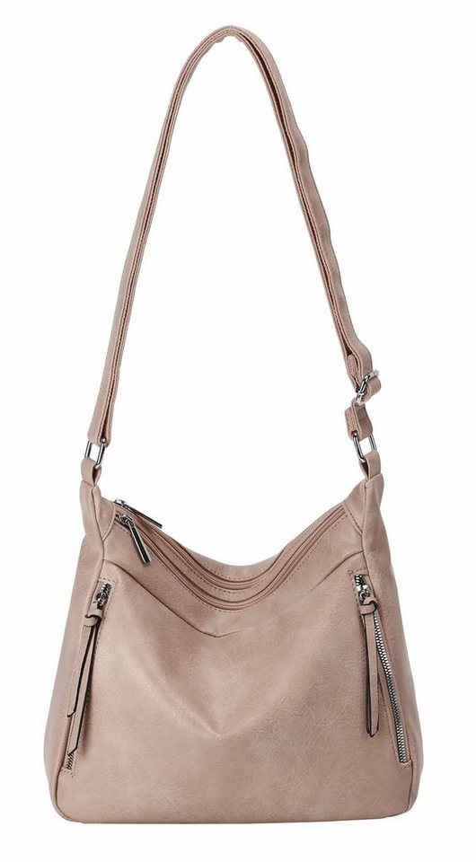 ITALYSHOP24 Schultertasche Damen Tasche Shopper Crossbody Handtasche Umhängetasche Beuteltasche, CrossOver Damentasche Hobo Bag Henkeltasche Reisetasche Leder Optik von ITALYSHOP24