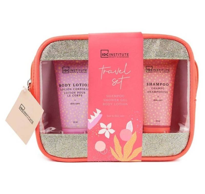 Idc Handgepäckkoffer KOSMETIKTASCHE MIT 3-TEILIGEM REISEKOSMETIKSET von Idc