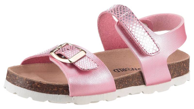 KIDSWORLD Riemchensandale Sommerschuh, Klettschuh, Urlaubschuh, Strandschuh in Metallic-Optik von KIDSWORLD