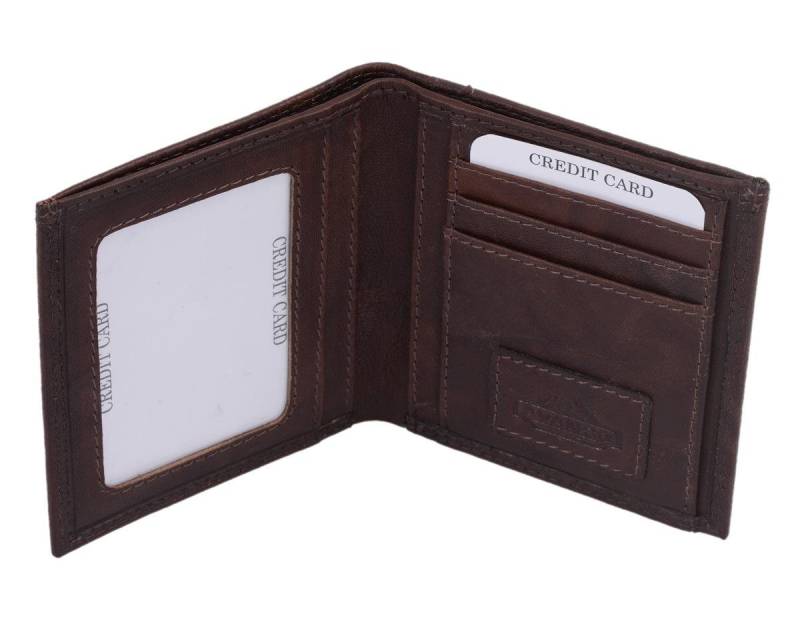 GlücksNugget Kartenetui Kartenetui Kartenmäppchen Leder, dunkelbraun von Glücksnugget