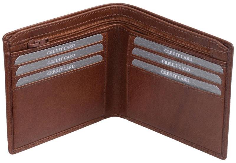 GlücksNugget Kartenetui Echtleder Kreditkartenmappe, braun von Glücksnugget