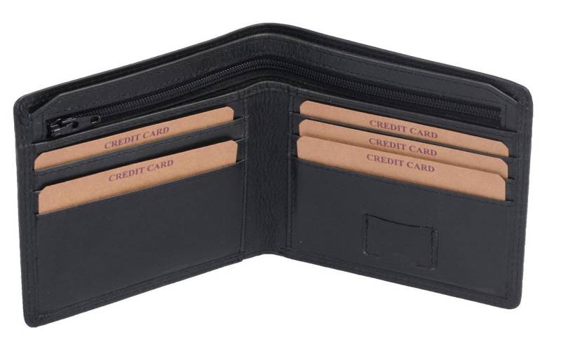 GlücksNugget Kartenetui Echtleder Kreditkartenmappe, schwarz von Glücksnugget