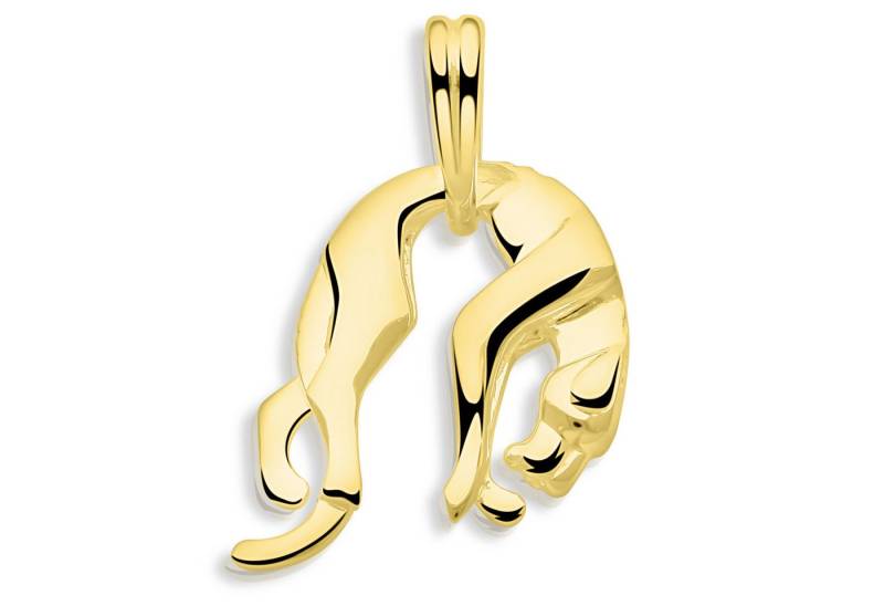 Kettenanhänger Pantheranhänger Klein 585er Vergoldet Massiv Geschützte Oberfläche, Made in Italy für Damen und Herren von OTTO