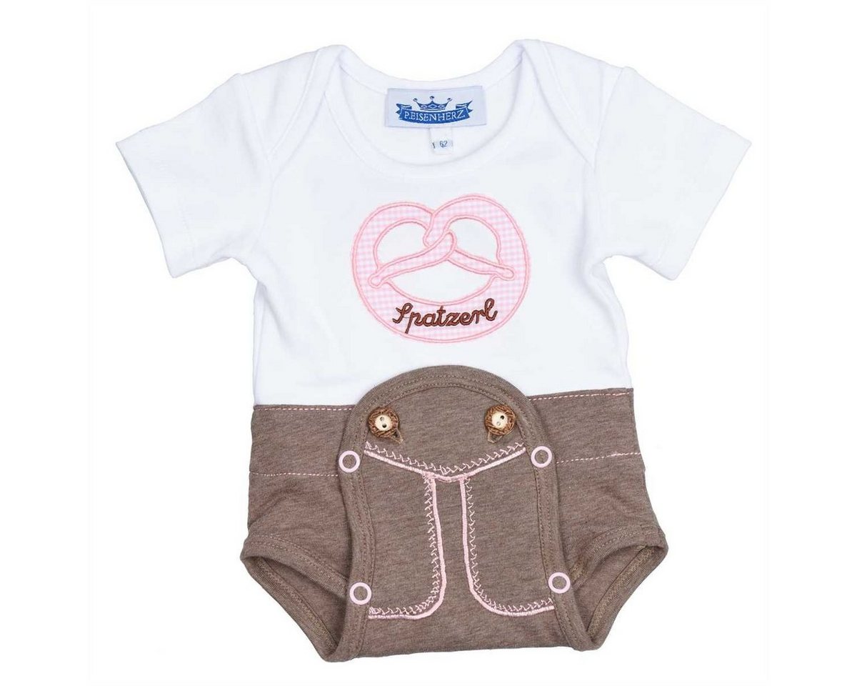 Kurzarmbody Lederhose Madl mit Stickerei Brezel und "Spatzerl" Kurzarmbody Lederhose Madl mit Stickerei Brezel und "Spatzerl" von OTTO