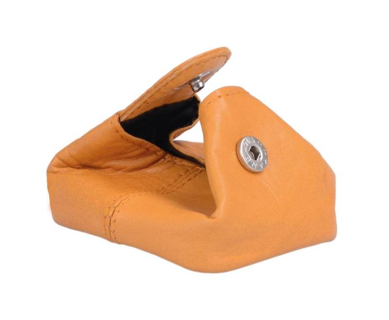 GlücksNugget Mini Geldbörse Kleingeldsäckchen, Geldbeutel, Leder, hellbraun von GlücksNugget
