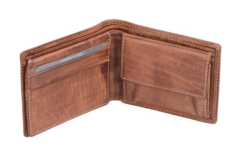 GlücksNugget Mini Geldbörse Echtleder Minibörse, braun von Glücksnugget