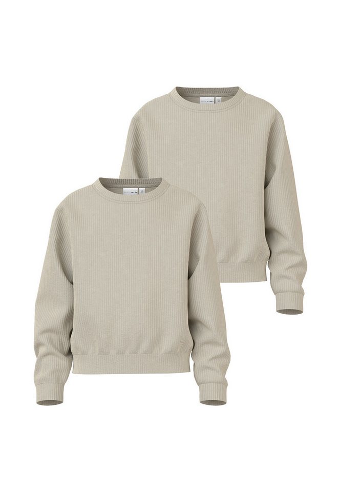 Name It Langarmshirt 2er-SET Weicher Velours Longsleeve Rundhals (2-tlg) NKFVELOA LS VELVET SHORT TOP von Name It