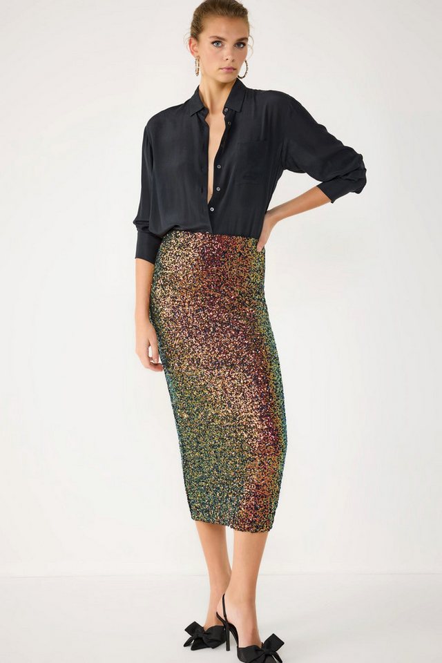 No Matter What Minirock Hohe Taille Midi-Rock mit Falten von No Matter What