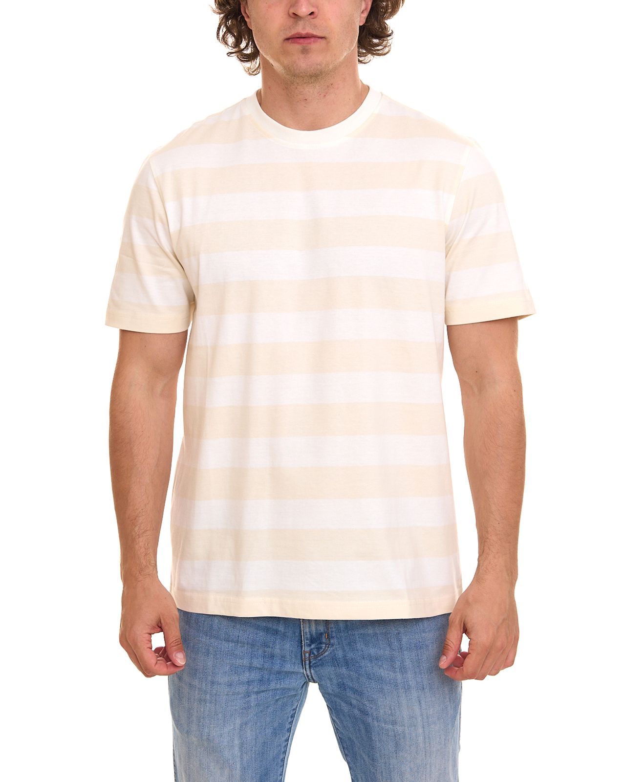 OTTO products Herren gestreiftes T-Shirt nachhaltiges Sommer-Shirt aus Bio-Baumwolle 11899614 Beige von OTTO