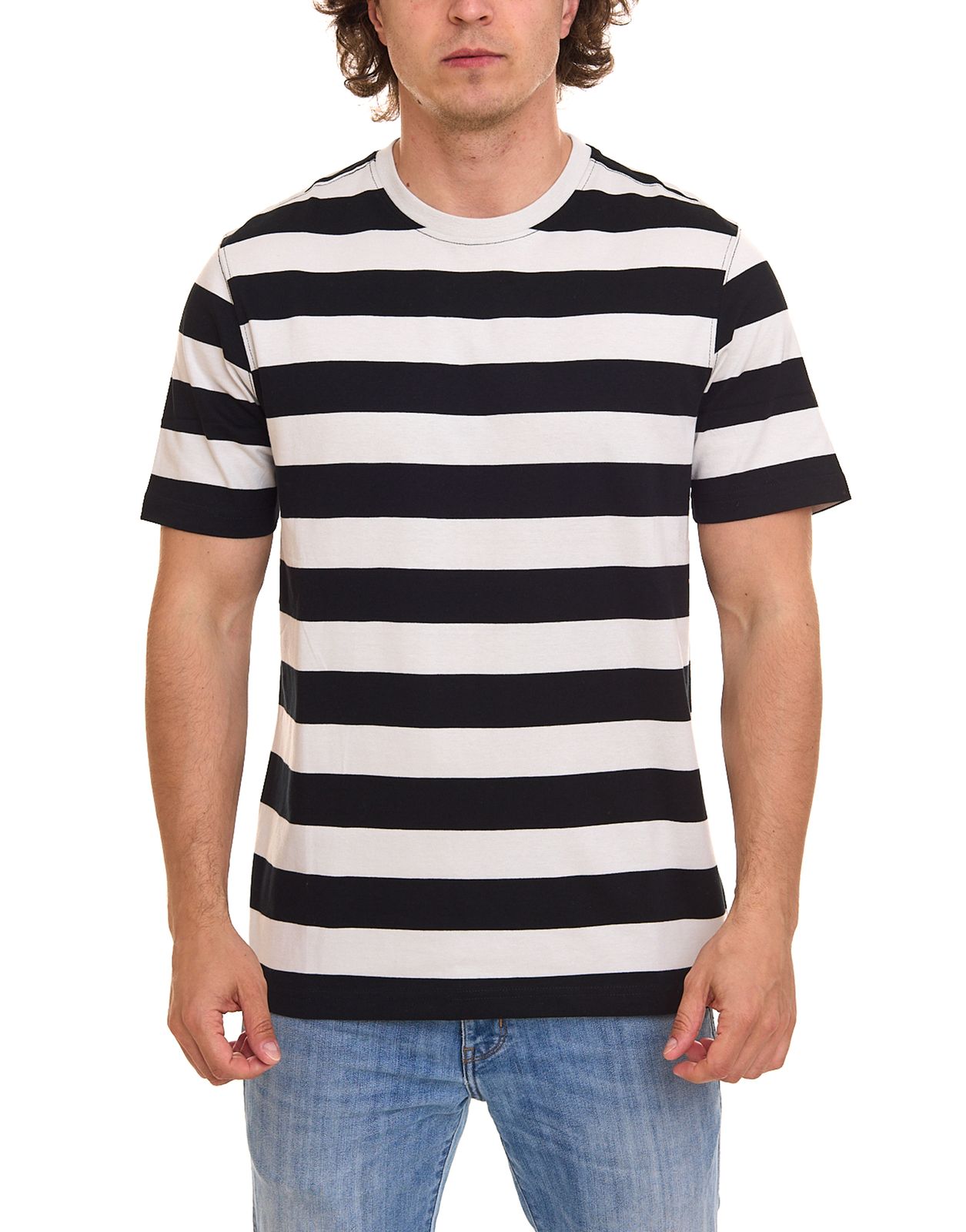 OTTO products Herren gestreiftes T-Shirt nachhaltiges Sommer-Shirt aus Bio-Baumwolle 73316559 Grau/Schwarz von OTTO