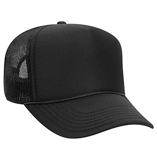 Otto Cap 5 Panel Mid Profile Mesh Back Trucker Hat Polyester Foam Front, schwarz, Einheitsgröße von OTTO