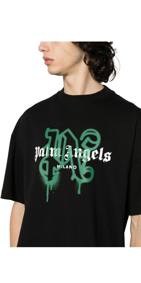 PALM ANGELS Print-Shirt Palm Angels Milano Monogram Print T-Shirt Schwarz Herren von PALM ANGELS