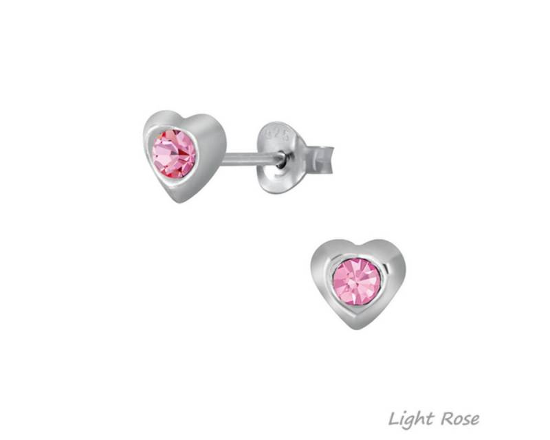Order & Smile Schmuck Paar Ohrstecker Kinderohrstecker: Mädchen Ohrringe Silber 925 „Kristall Herz“ von Order & Smile Schmuck