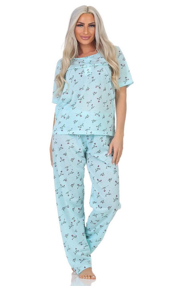 Pyjama Damen Pyjama Hose + Shirt Schlafanzug Pyjama-Set, M L XL 2XL (2 tlg) von OTTO