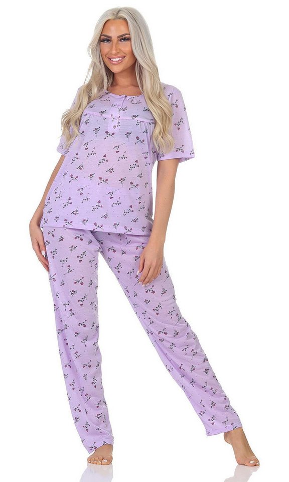 Pyjama Damen Pyjama Hose + Shirt Schlafanzug Pyjama-Set, M L XL 2XL (2 tlg) von OTTO