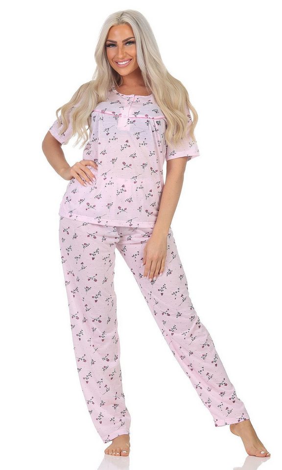 Pyjama Damen Pyjama Hose + Shirt Schlafanzug Pyjama-Set, M L XL 2XL (2 tlg) von OTTO