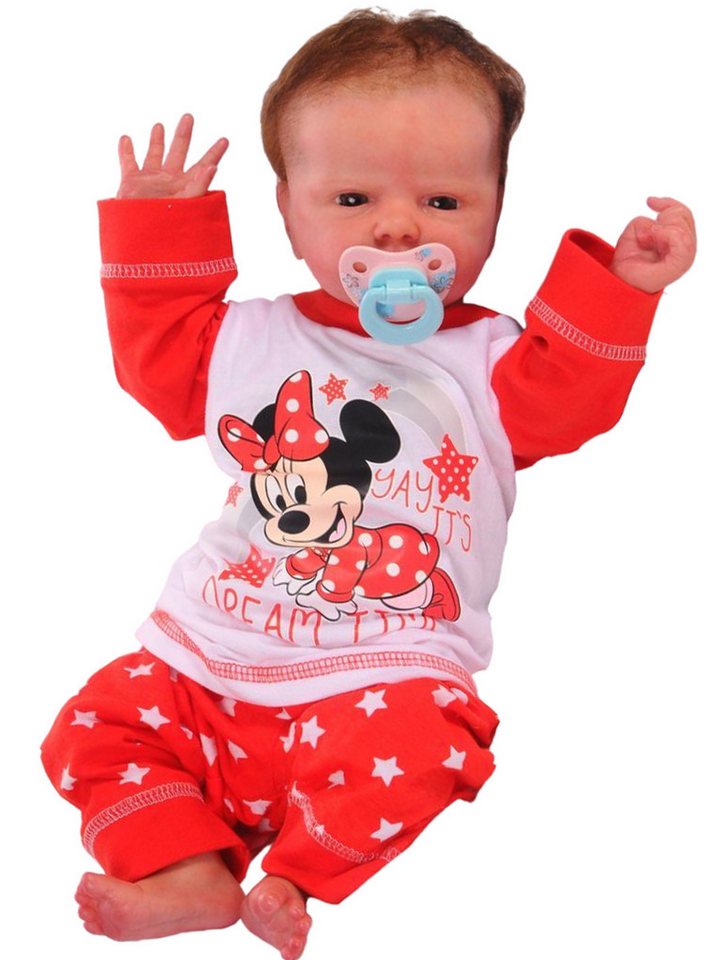 Pyjama Schlafanzug Langarmshirt Hose für Babys und Kleinkinder in Rot aus Baumwolle, 62 68 74 80 86 92 98 104 110 von OTTO