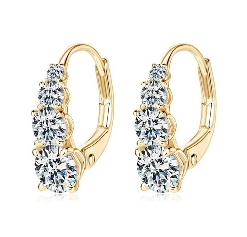 ROUGEMONT Paar Creolen Funkelnde Moissanit Damen Creolen Ohrringe 18K Gold, Echtschmuck mit Zertifikat von ROUGEMONT