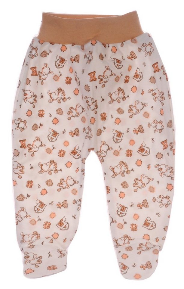 Schlupfhose Baby Hose mit Füßchen mit Eselmuster Erstlingshose aus Baumwolle, gemustert, unisex, 50 56 62 68 von OTTO
