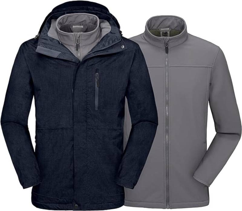 Skijacke Skijacke Windhacke Herren Wasserdicht Winddicht Warme Taschen Blau-XL von OTTO