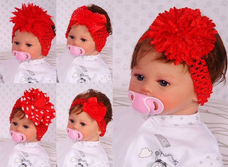 Stirnband Stirnband Kopfband Baby und Kinder ab 0Mon Kopfschmuck in Rot elastisch von OTTO