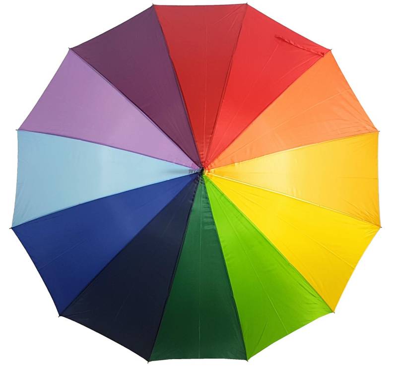 Stockregenschirm XXL Regenschirm "Rainbow", leuchtende Regenbogenfarben, mit extra großem 130cm Dach von OTTO