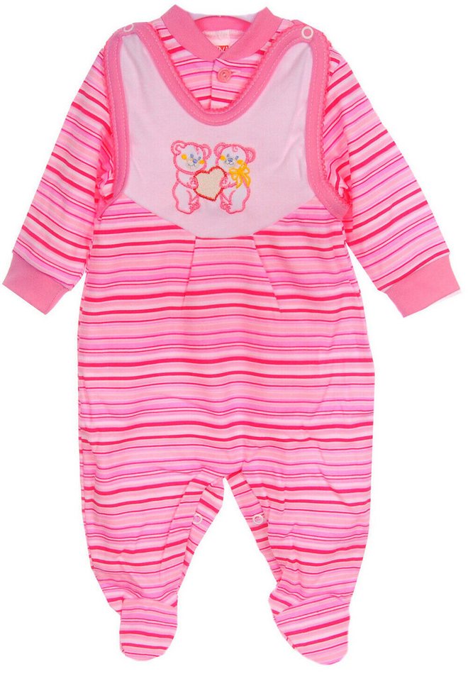 Strampler Baby Strampler und Hemdchen Set 56 62 68 in Pink gestreift aus reiner Baumwolle von OTTO