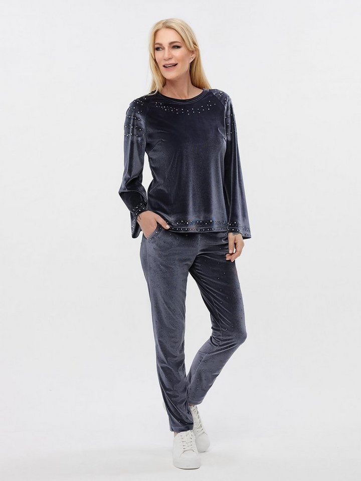 Sarah Kern Langarmshirt Samtpullover figurumspielend in Velvetoptik von Sarah Kern