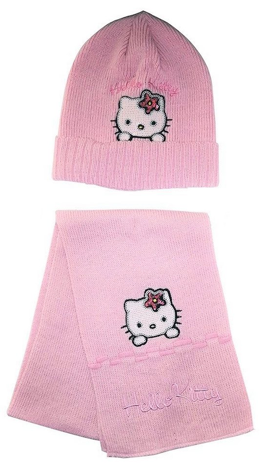 Strickmütze Hello Kitty Winter-Set mit Mütze und Schal für Mäd (Hello Kitty Winter-Set mit Mütze und Schal für Mädchen Rosa 52) von OTTO