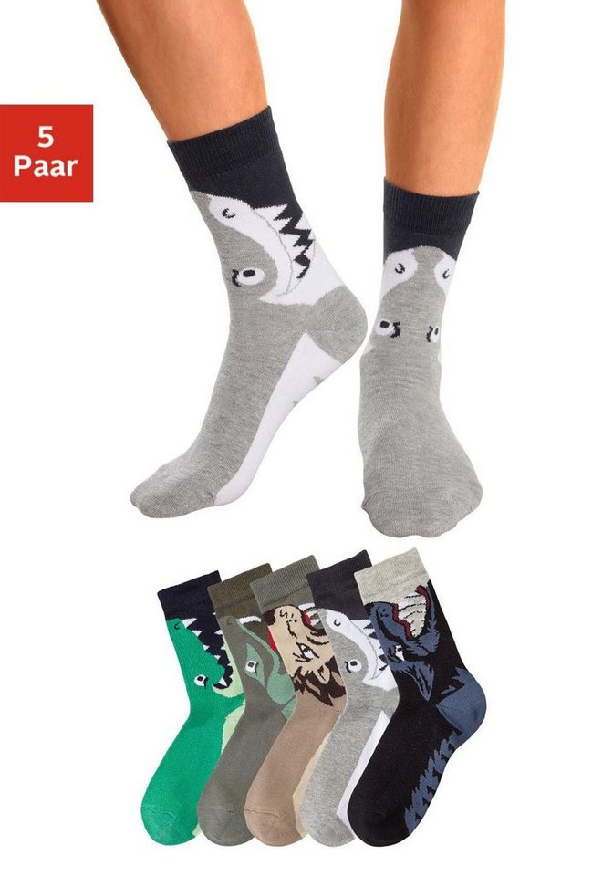 Socken (5-Paar) mit Tiermotiven von OTTO
