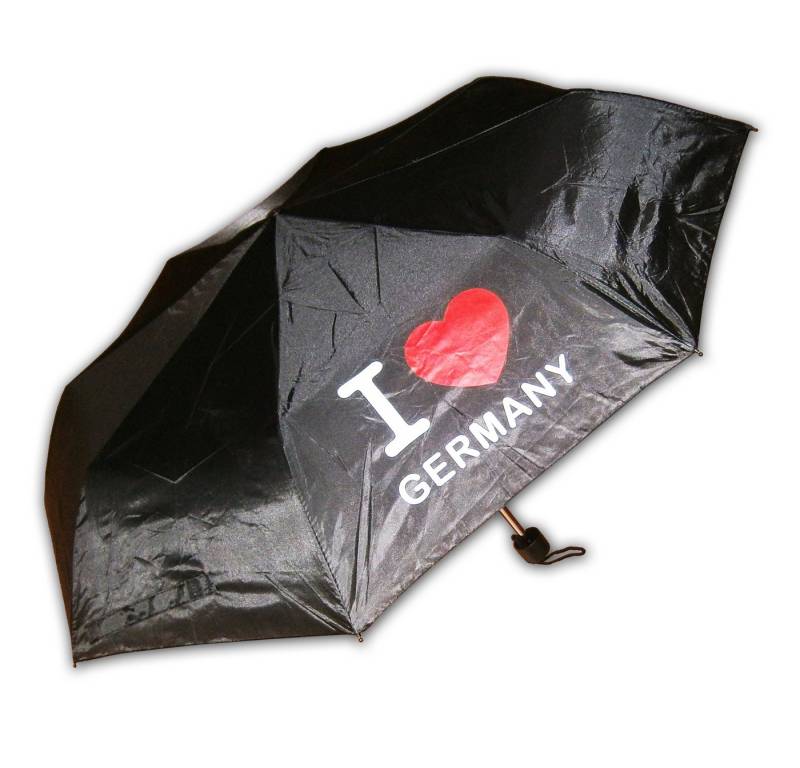 Susino Taschenregenschirm I LOVE GERMANY REGENSCHIRM Ø98cm Schwarz 56cm Taschenschirm 2301N, 23-56cm Taschenregenschirm Schirm von Susino