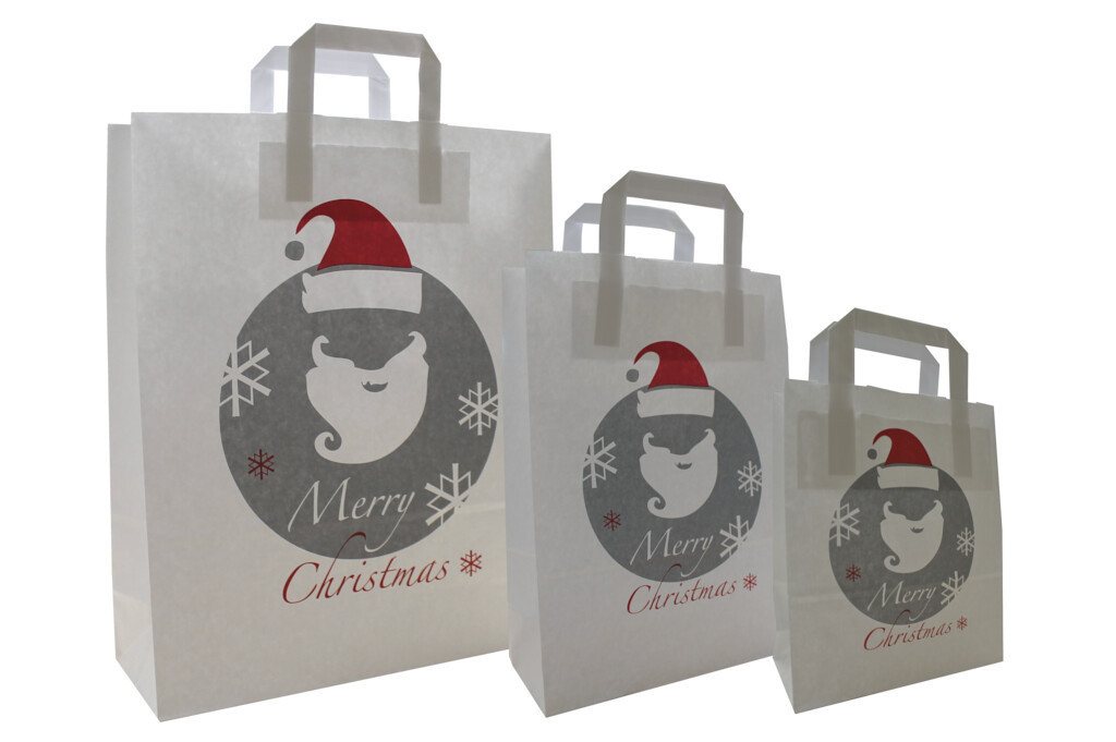 Tragetasche Papiertragetasche SANTA, 18+8x22 cm, 22+10x31 cm und 32+12x40 cm (100-tlg., 18+8x22 cm) von OTTO