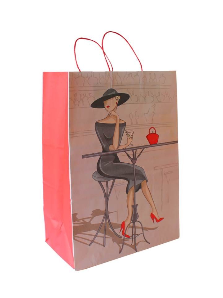 Tragetasche Papiertragetasche, Motiv "Elegance", mit roter Kordel (250-tlg., 22+10x28 cm), 22+10x28 cm von OTTO