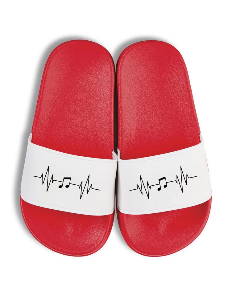 Youth Designz Heartbeat Music Kinder Badelatschen Flip Flops Badeschuh mit lustigem Motiv von Youth Designz