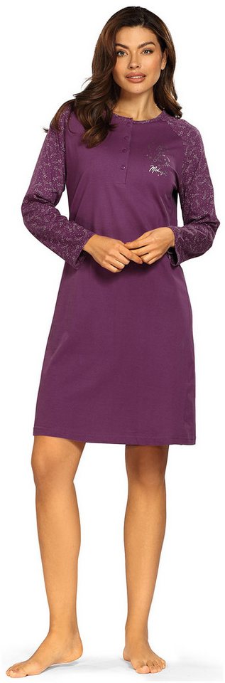 comtessa Nachthemd Cosy Winter (Set, 1-tlg., 1-teilig) Damen Sleepshirt ca.100cm lang Langarm Baumwolle auch große Größen von comtessa