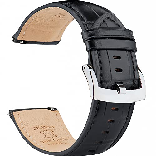 OTTOODY Leder Uhrenarmbänder 18mm 20mm 21mm 22mm Armband Alligator Grain, Schnellverschluß Leder Uhren-Armband für Herren Damen, Hochwertige Ersatz Leder Uhrenarmband für Uhr und Smartwatch von OTTOODY