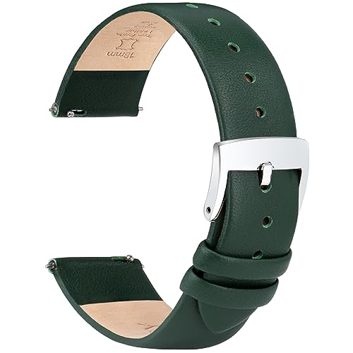 OTTOODY Leder Uhrenarmbänder 12mm 14mm 16mm 18mm 20mm 22mm Armband, Schnellverschluß Eleganten & Ultraweiches Leder Uhrenarmband für Damen Herren, Hochwertige Ersatz Leder Armband für Uhr & Smartwatch von OTTOODY