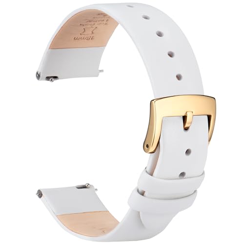 OTTOODY Leder Uhrenarmbänder 12mm 14mm 16mm 18mm 20mm 22mm Armband, Schnellverschluß Ultraweiches Leder Uhrenarmband für Damen Herren, Hochwertige Leder Armband für Uhr & Smartwatch, Goldene Schnalle von OTTOODY