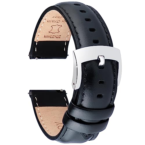 OTTOODY Leder Uhrenarmbänder 18mm 19mm 20mm 21mm 22mm Armband, Schnellverschluß Eleganten Leder Uhrenarmband für Herren und Damen, Hochwertige Ersatz Leder Armband für Uhr und Smartwatch von OTTOODY