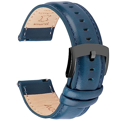 OTTOODY Leder Uhrenarmbänder 18mm 19mm 20mm 21mm 22mm Armband, Schnellverschluß Eleganten Leder Uhrenarmband für Herren und Damen, Hochwertige Ersatz Leder Armband für Uhr und Smartwatch von OTTOODY