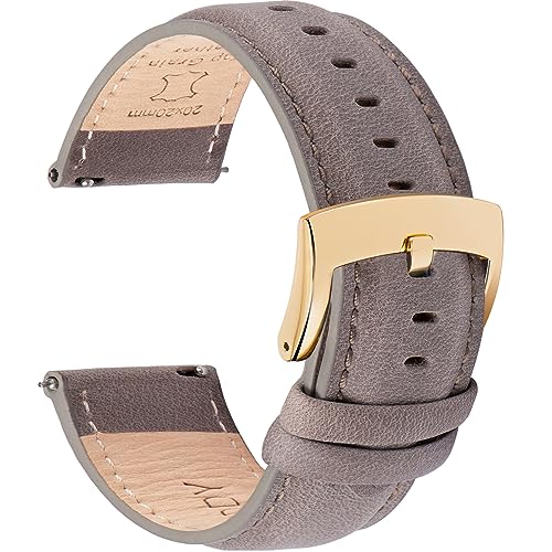 OTTOODY Leder Uhrenarmbänder 18mm 19mm 20mm 21mm 22mm Armband, Schnellverschluß Eleganten Leder Uhrenarmband für Herren und Damen, Hochwertige Ersatz Leder Armband für Uhr und Smartwatch von OTTOODY