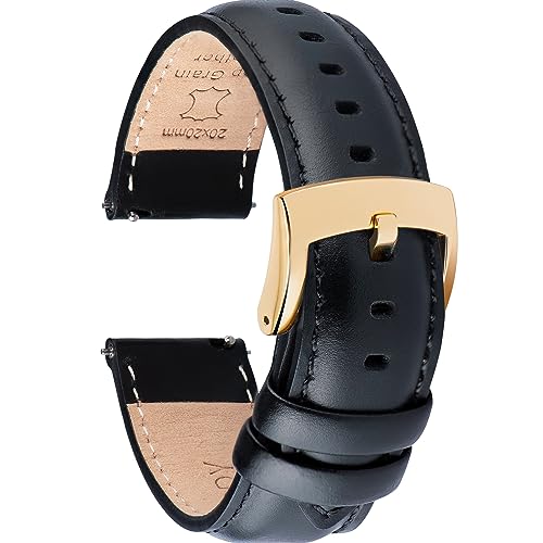 OTTOODY Leder Uhrenarmbänder 18mm 19mm 20mm 21mm 22mm Armband, Schnellverschluß Eleganten Leder Uhrenarmband für Herren und Damen, Hochwertige Ersatz Leder Armband für Uhr und Smartwatch von OTTOODY