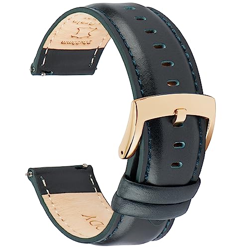 OTTOODY Leder Uhrenarmbänder 18mm 19mm 20mm 21mm 22mm Armband, Schnellverschluß Eleganten Leder Uhrenarmband für Herren und Damen, Hochwertige Ersatz Leder Armband für Uhr und Smartwatch von OTTOODY