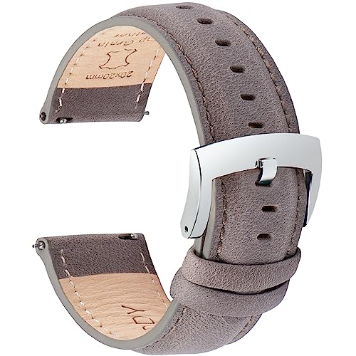 OTTOODY Leder Uhrenarmbänder 18mm 19mm 20mm 21mm 22mm Armband, Schnellverschluß Eleganten Leder Uhrenarmband für Herren und Damen, Hochwertige Ersatz Leder Armband für Uhr und Smartwatch von OTTOODY