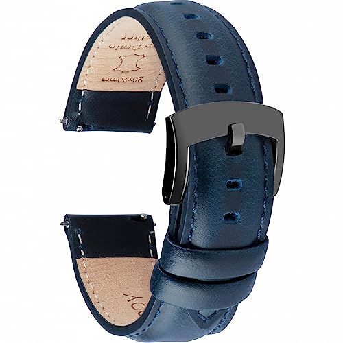 OTTOODY Leder Uhrenarmbänder 18mm 19mm 20mm 21mm 22mm Armband, Schnellverschluß Eleganten Leder Uhrenarmband für Herren und Damen, Hochwertige Ersatz Leder Armband für Uhr und Smartwatch von OTTOODY