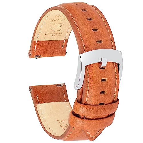 OTTOODY Leder Uhrenarmbänder 18mm 19mm 20mm 21mm 22mm Armband, Schnellverschluß Eleganten Leder Uhrenarmband für Herren und Damen, Hochwertige Ersatz Leder Armband für Uhr und Smartwatch von OTTOODY