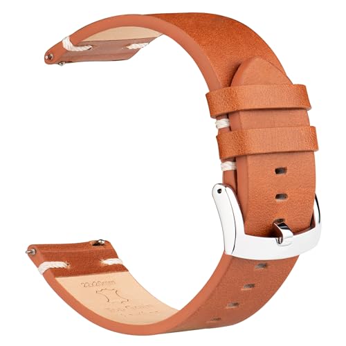 OTTOODY Leder Uhrenarmbänder 18mm 20mm 21mm 22mm Armband, Schnellverschluss Hochwertige Vintage Leder Uhrenarmband für Herren und Damen, Eleganten Ersatz Leder Armband für Uhr und Smartwatch von OTTOODY