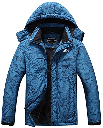 OTU Herren wasserdichte Skijacke Snowboard Windbreaker Warm Winter Hooded Mountain Snow Coat, Dunkelblaue Stadt, XL OTU Herren wasserdichte Skijacke Snowboard Windbreaker Warm Winter Hooded Mountain Snow Coat, Dunkelblaue Stadt, XL von OTU